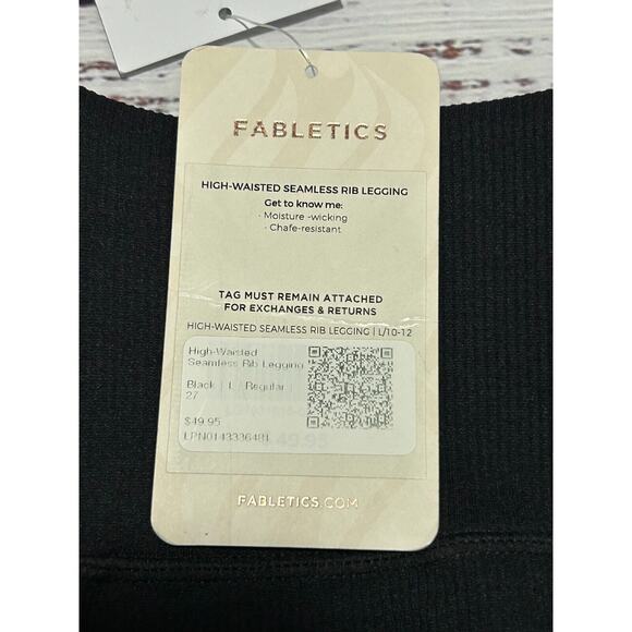 Fabletics Women's Black High Waisted Seamless Ribbed Ankle Leggings Size 27 NWT - Picture 8 of 12